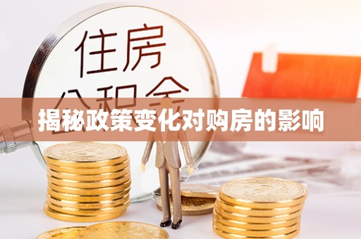 江源揭秘政策变化对购房的影响