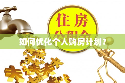 江源如何优化个人购房计划？
